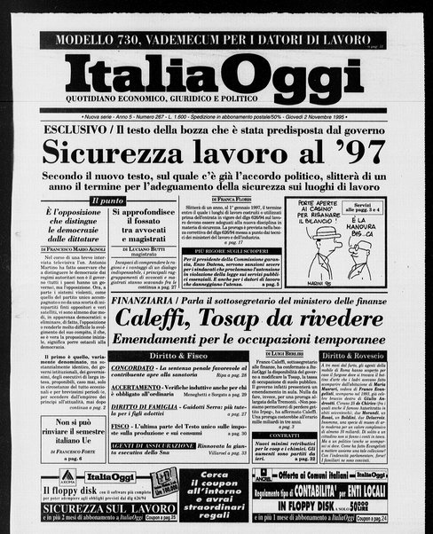 Italia oggi : quotidiano di economia finanza e politica